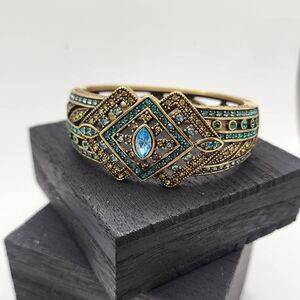 Heidi Daus Gold and Turquoise Bracelet